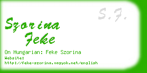 szorina feke business card